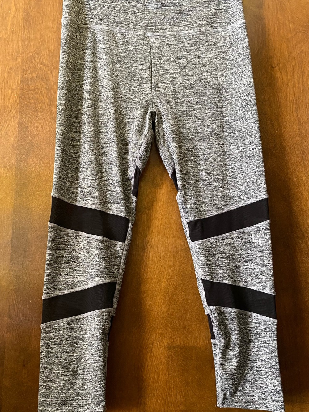 Good Karma Grey Heather Leggings with Black Mesh Insets
